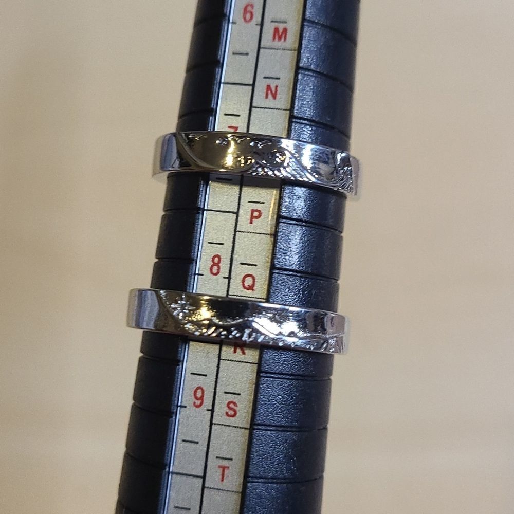 2 Sterling Silver Sea and Mountain rings Size 7 1/4, 8.5 and their adjustable.
